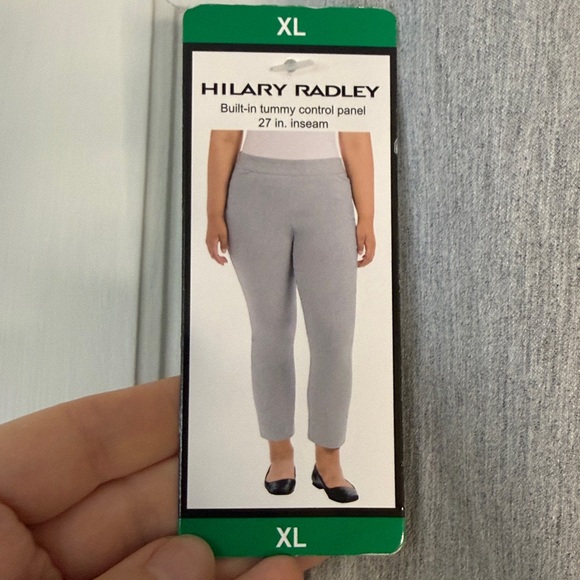 NWT Hilary Radley Pull On Pants XL Gray Tummy Control Stretch Ankle Work Pants - Picture 4 of 6